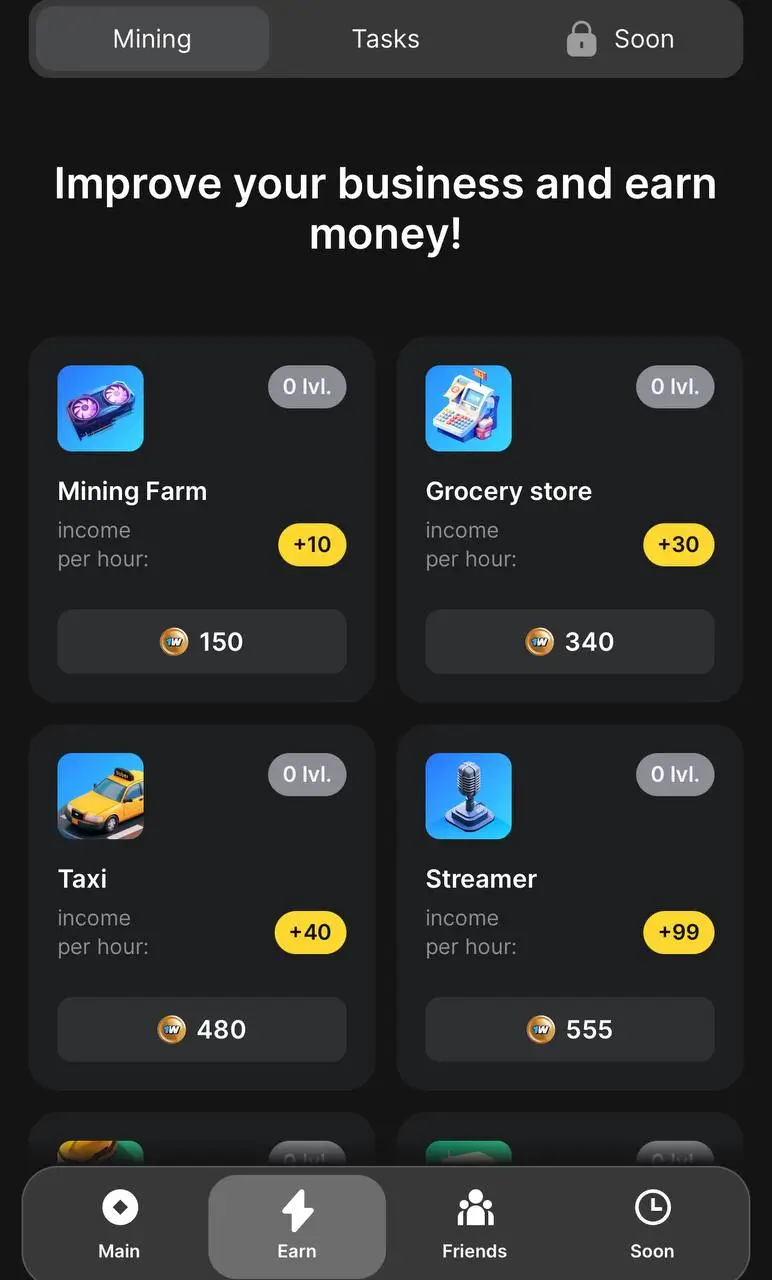 1win Clicker for playing Tap