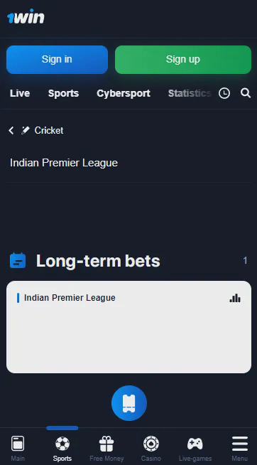 1win mobile betting app for IPL India